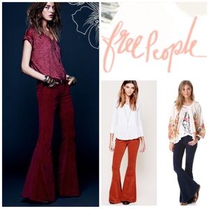 Free People Flare Leg Corduroy Pants